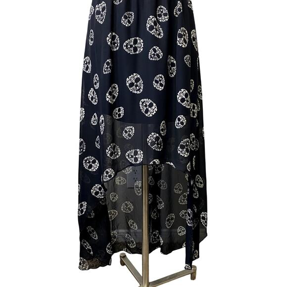 Vintage Y2k 90's 00's Sleeveless Scull Hi-Low Sheer Gothic Emo Grunge Dress - Picture 10 of 14